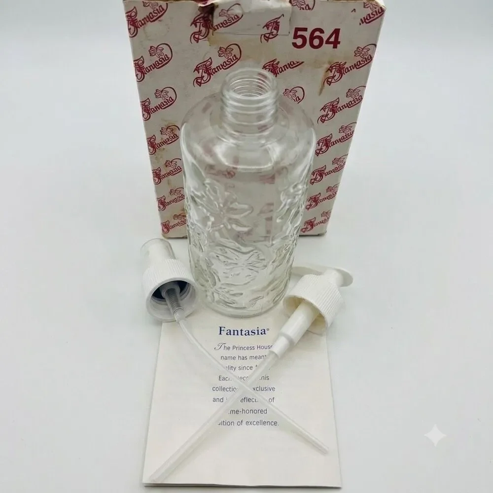 Vintage Princess House Fantasia Crystal Soap/Lotion Dispenser Set - Item #564